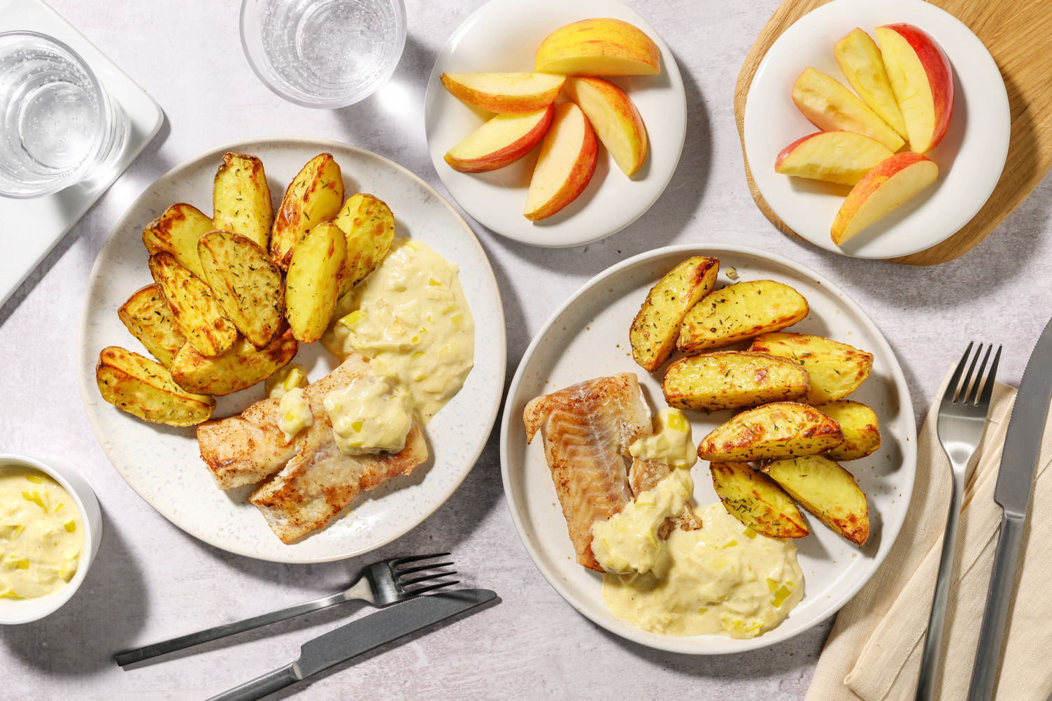 Menu enfant : lieu, patate & poireau à la crème