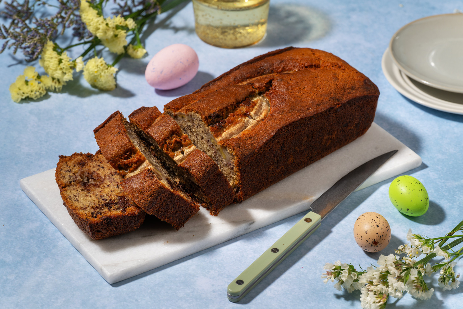Banana bread de Pâques au chocolat noir