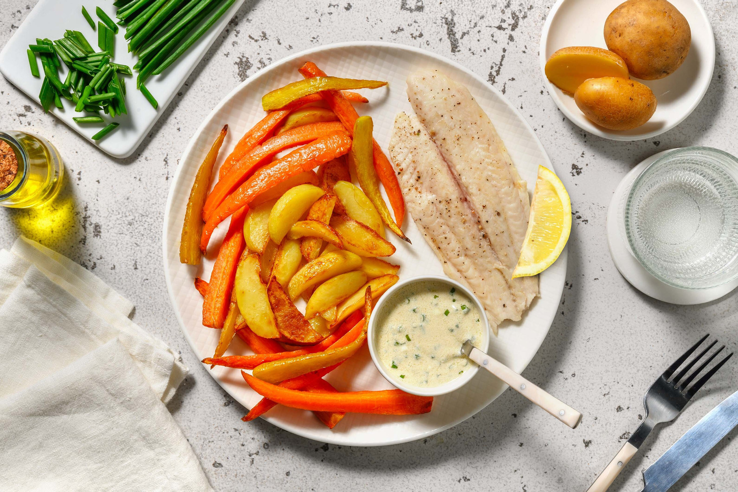 Pangasiusfilet met bieslooksaus