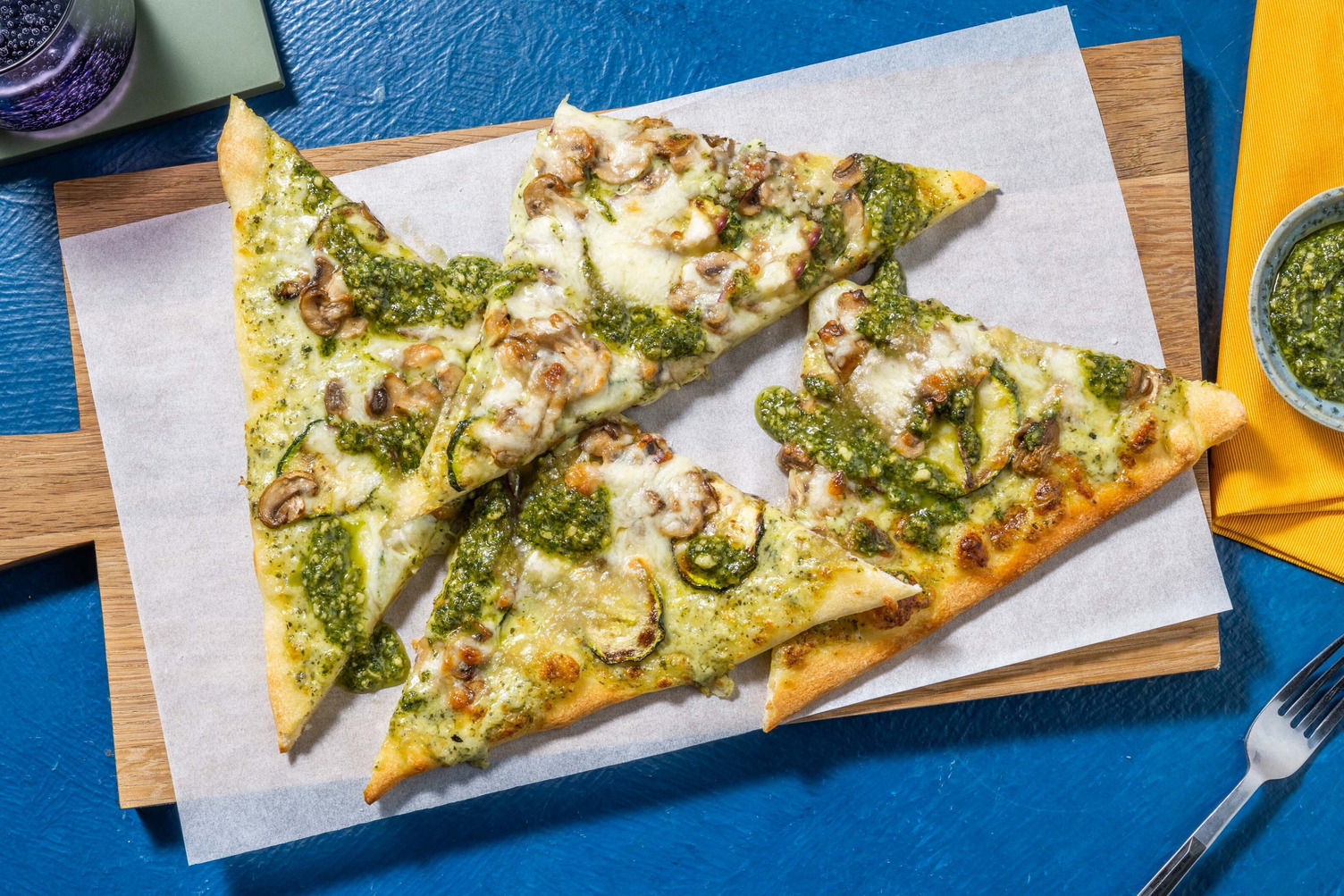 Pizza Bianco with Courgette & Green Pesto