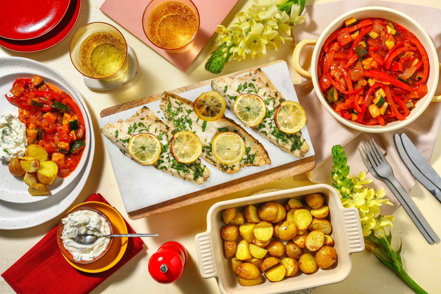 Papillot van dorade met ratatouille