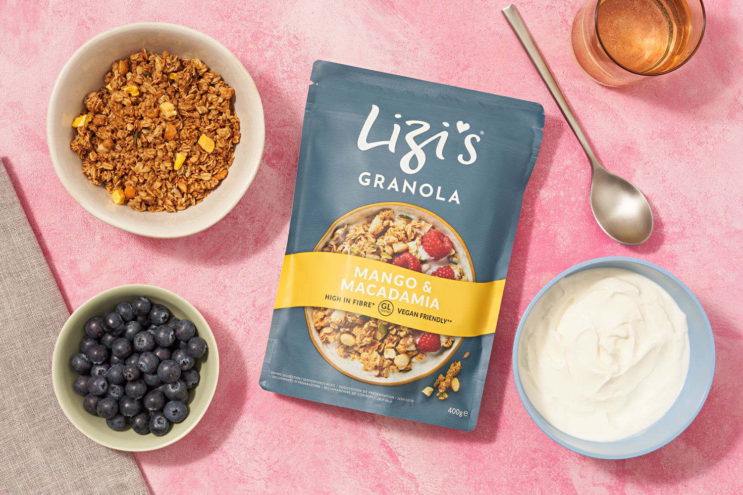 Breakfast Bundle | Lizi's Mango Macadamia Granola, Greek Style Yoghurt, Blueberries