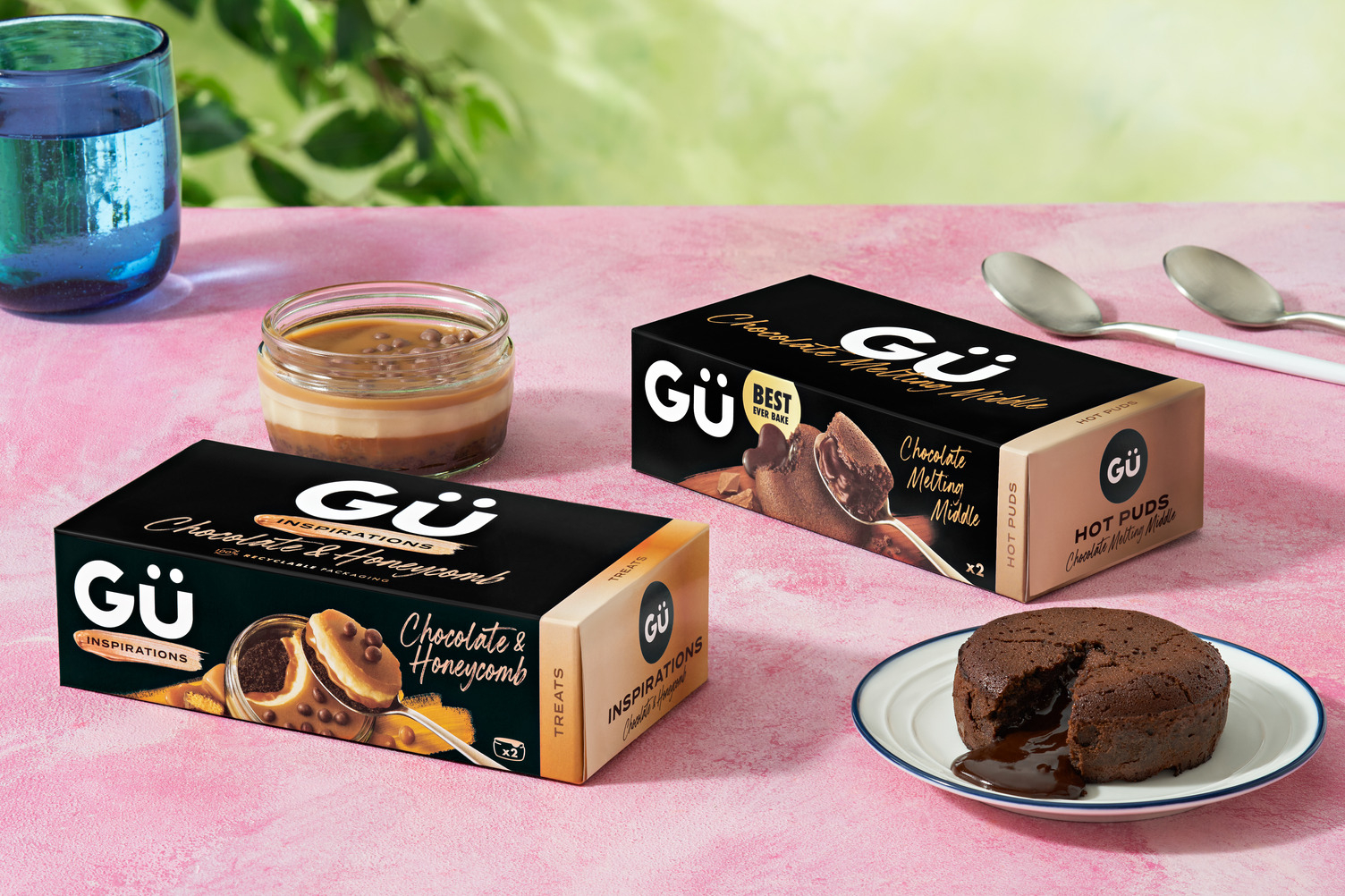 Gü Chocolate Melting Middles and Chocolate & Honeycomb Desserts Variety Bundle