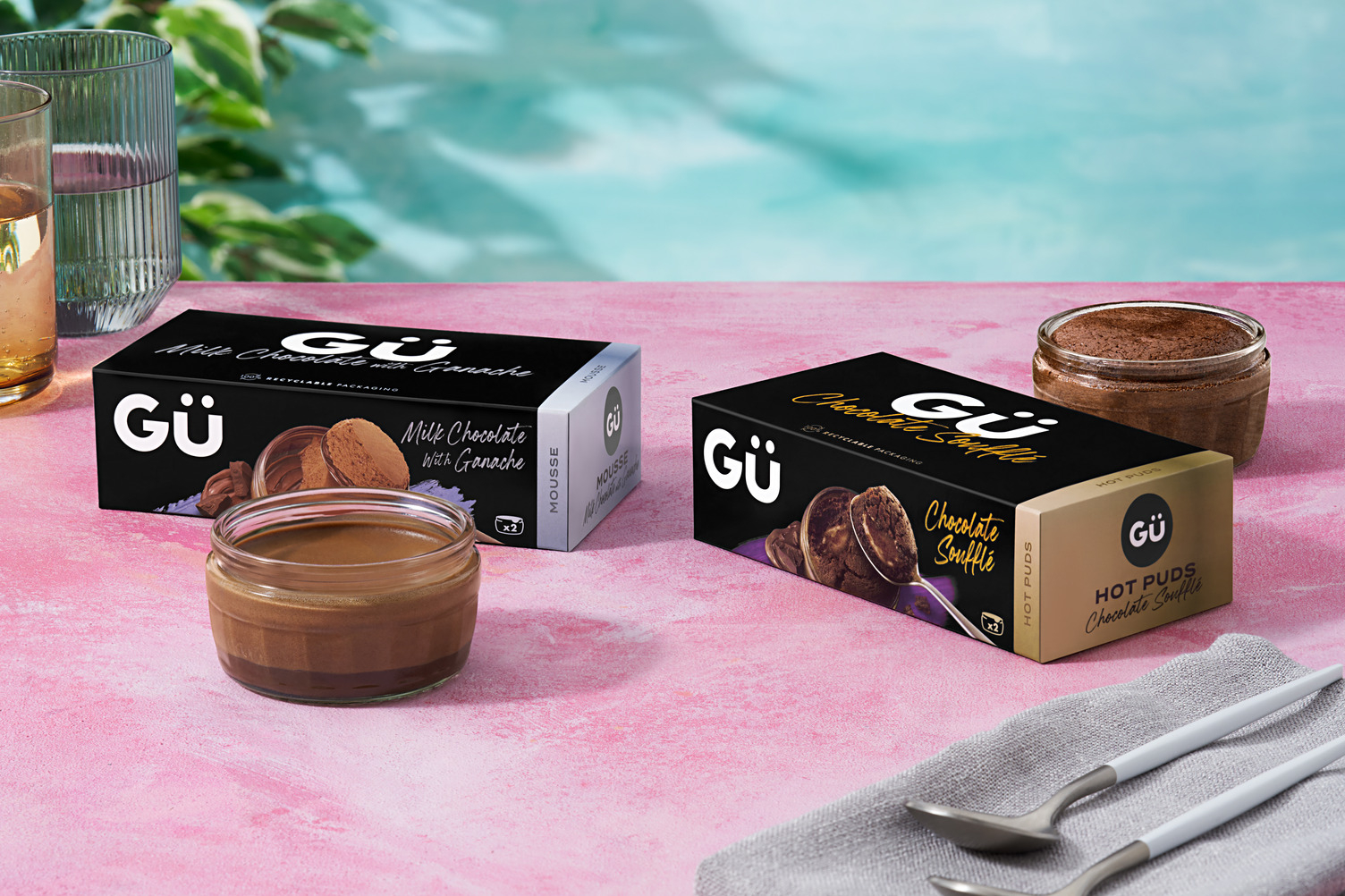 Gϋ Milk Chocolate Mousse and Hot Chocolate Soufflés Variety Bundle