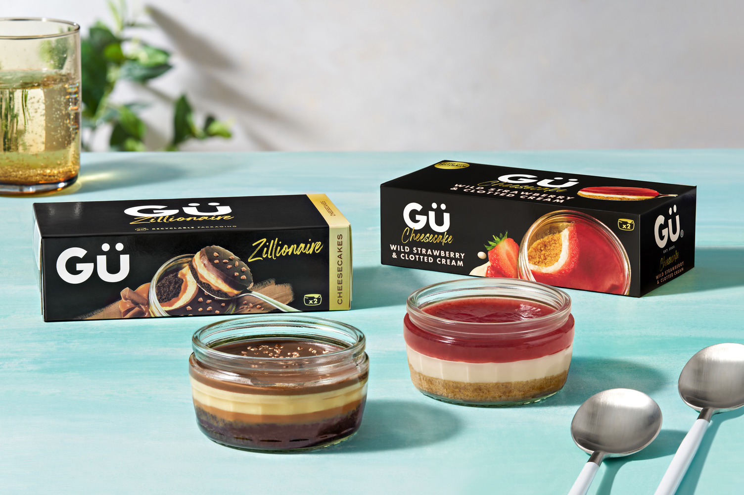 Gϋ Strawberry & Clotted Cream and Zillionaire Cheesecakes Bundle