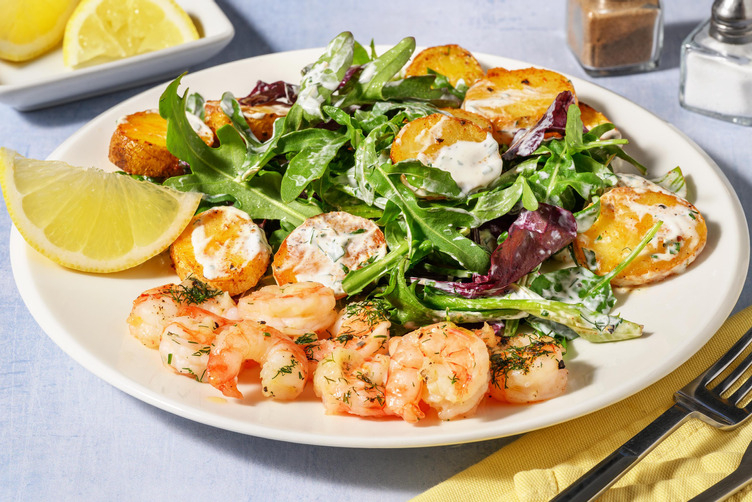 Garnelen mit Dillmarinade und Zitrone