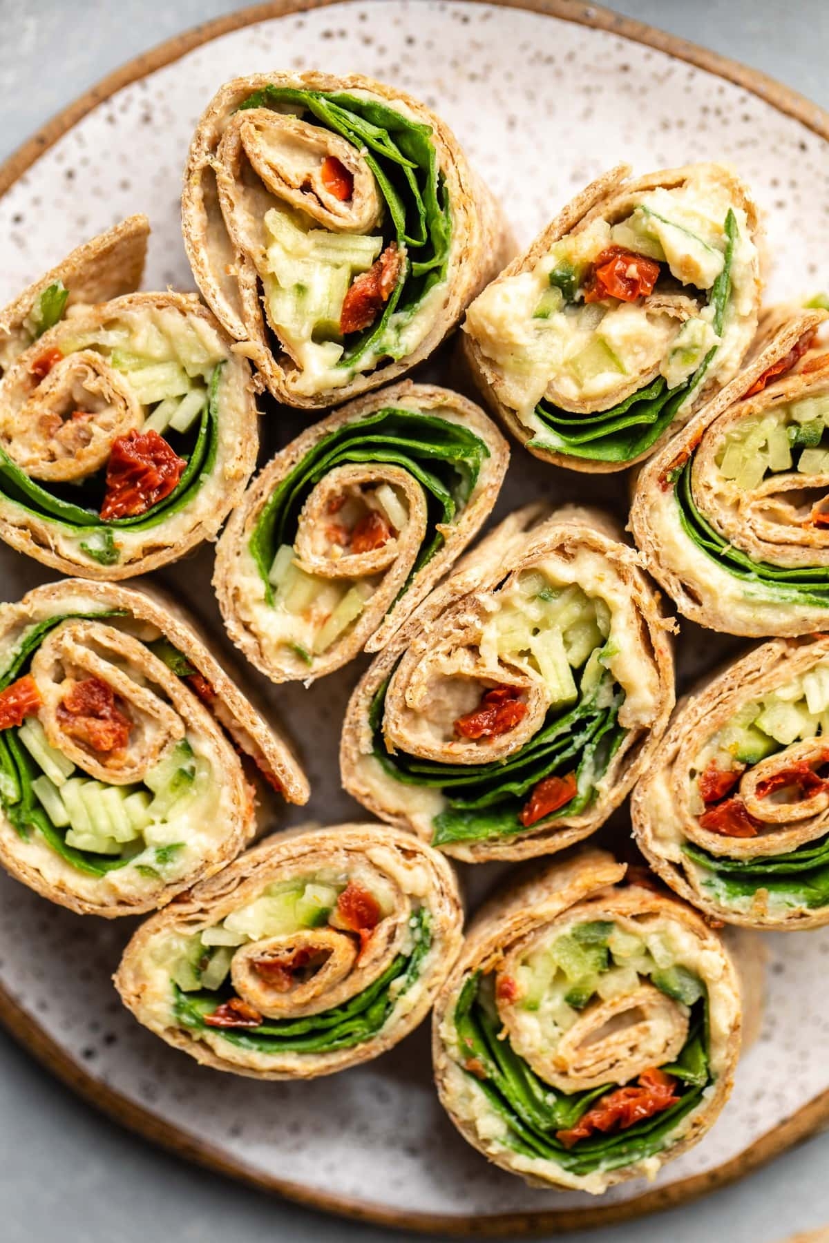 Kids Mini Hummus Pinwheels
