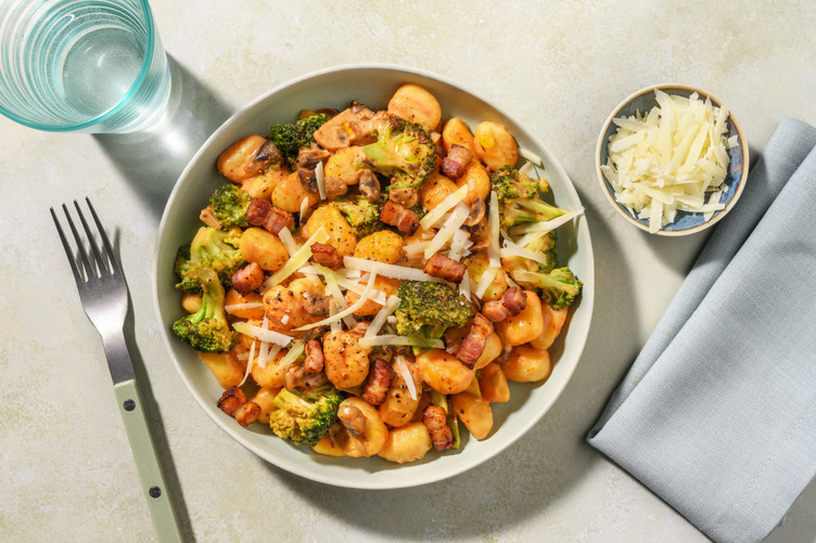 Creamy Veggie Nduja Gnocchi with Irish Bacon