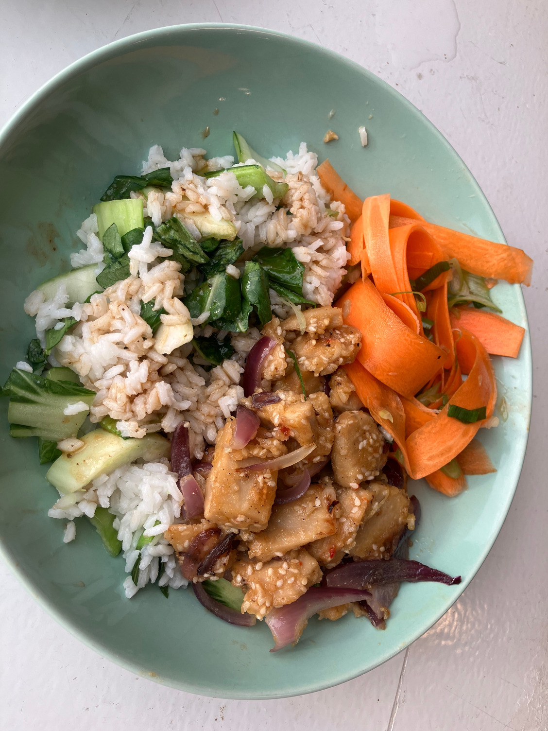 Sticky sesame veggie strip 