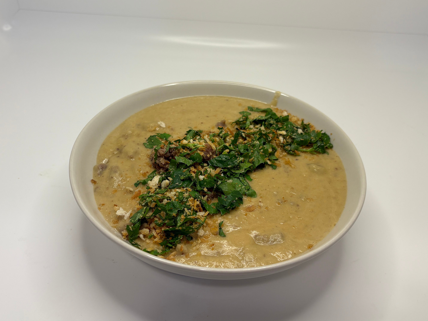 Käse-Lauch-Suppe mit Hackfleisch