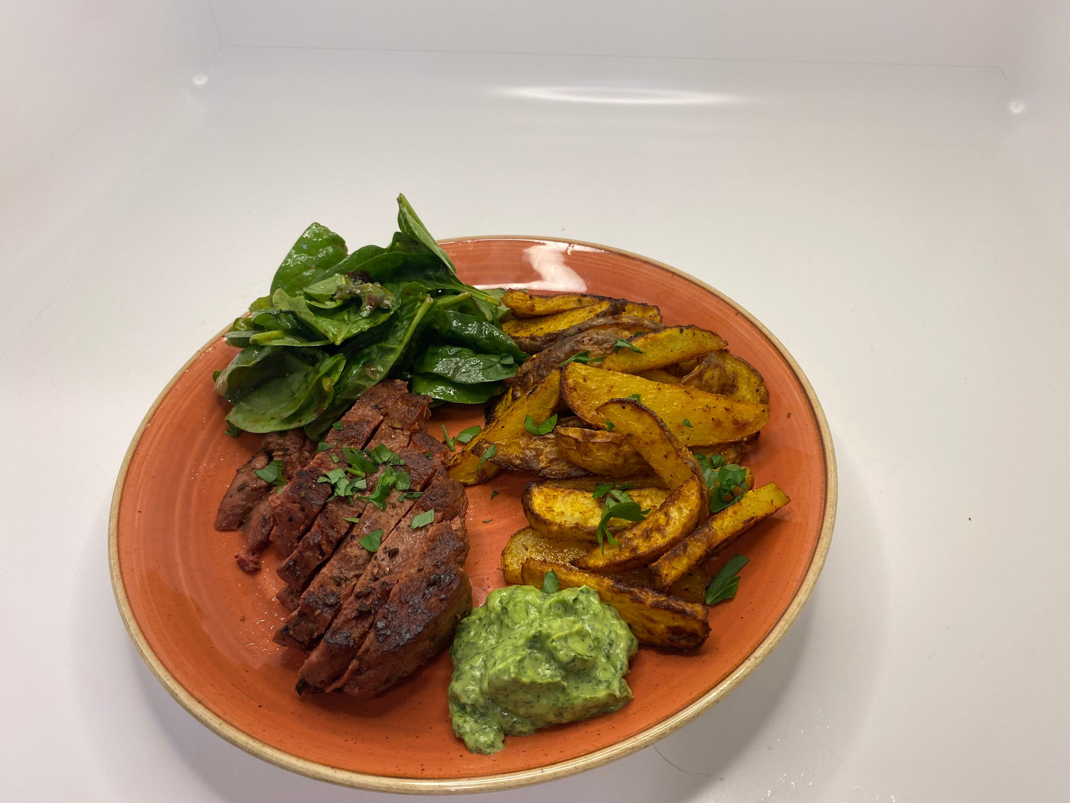 Veganes Steak mit cremigem Chimichuri