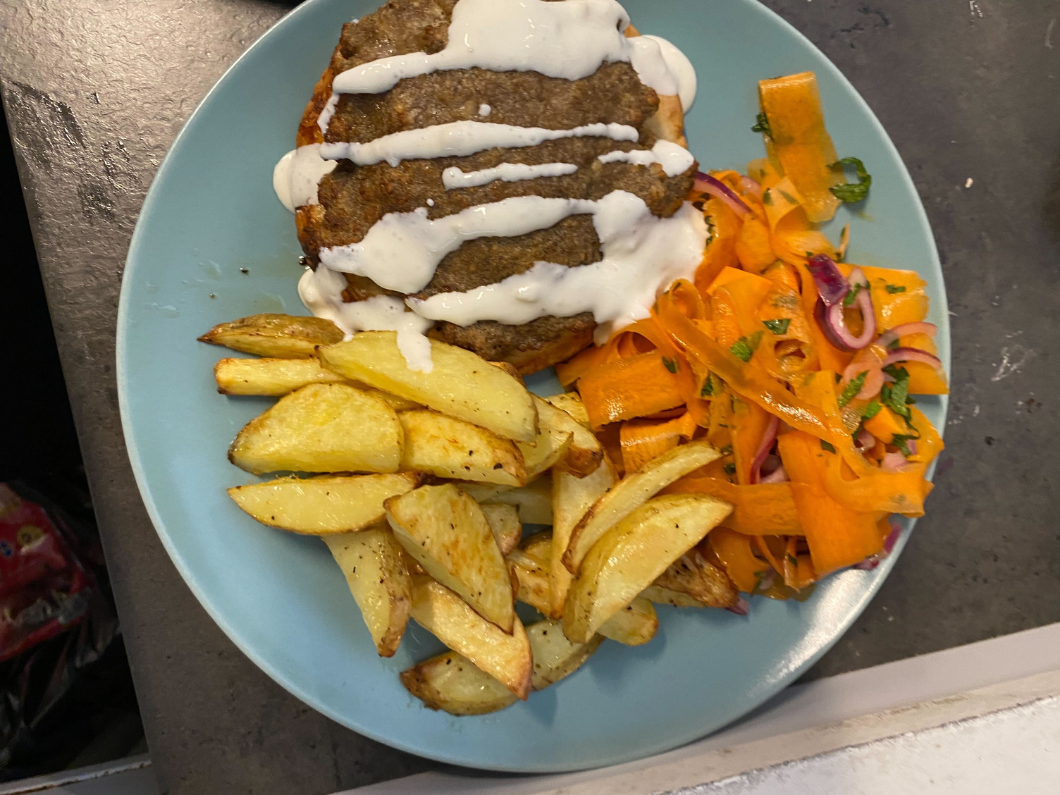 Turkish mixed mince flatbread