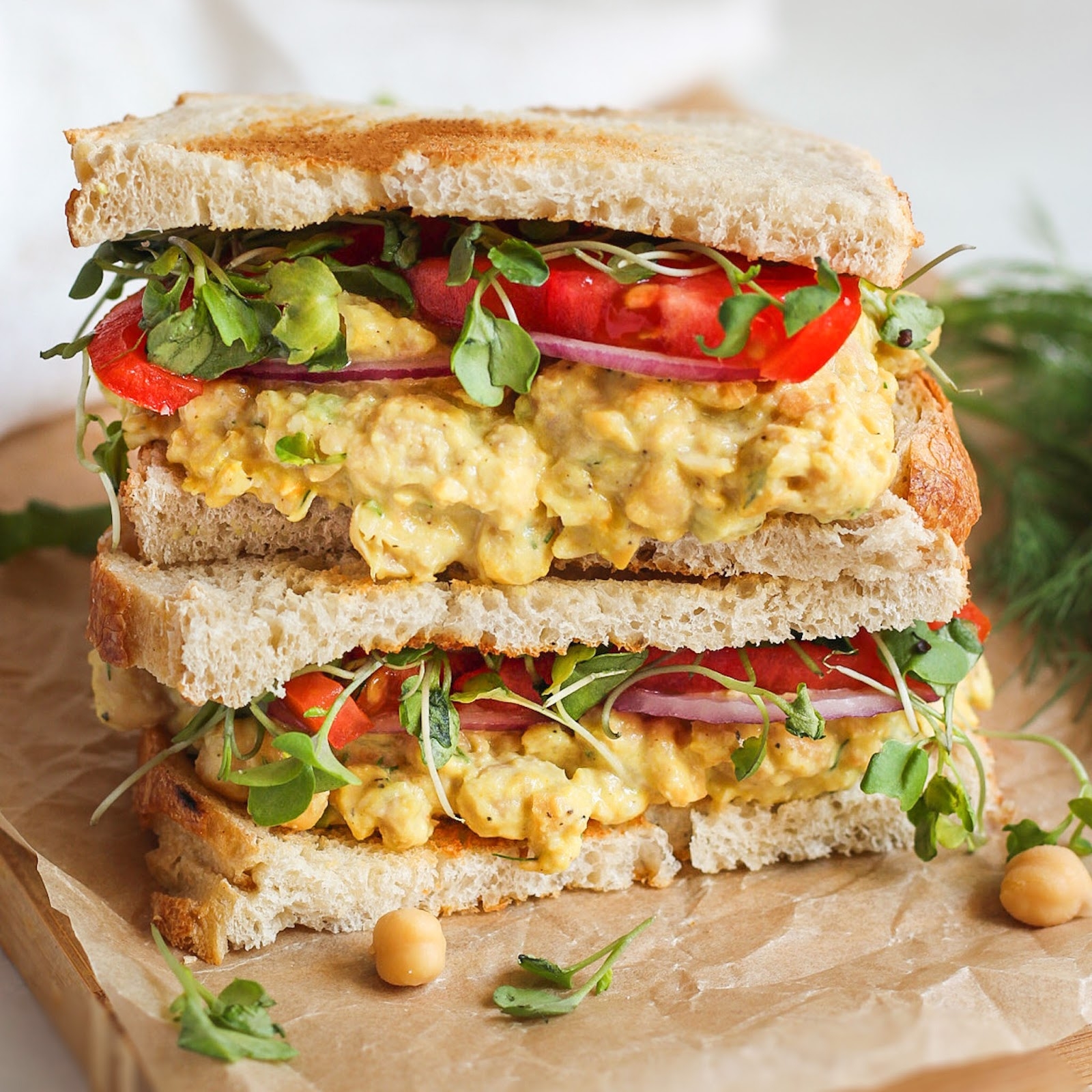 SuperQuick chickpea Salad Sandwiches