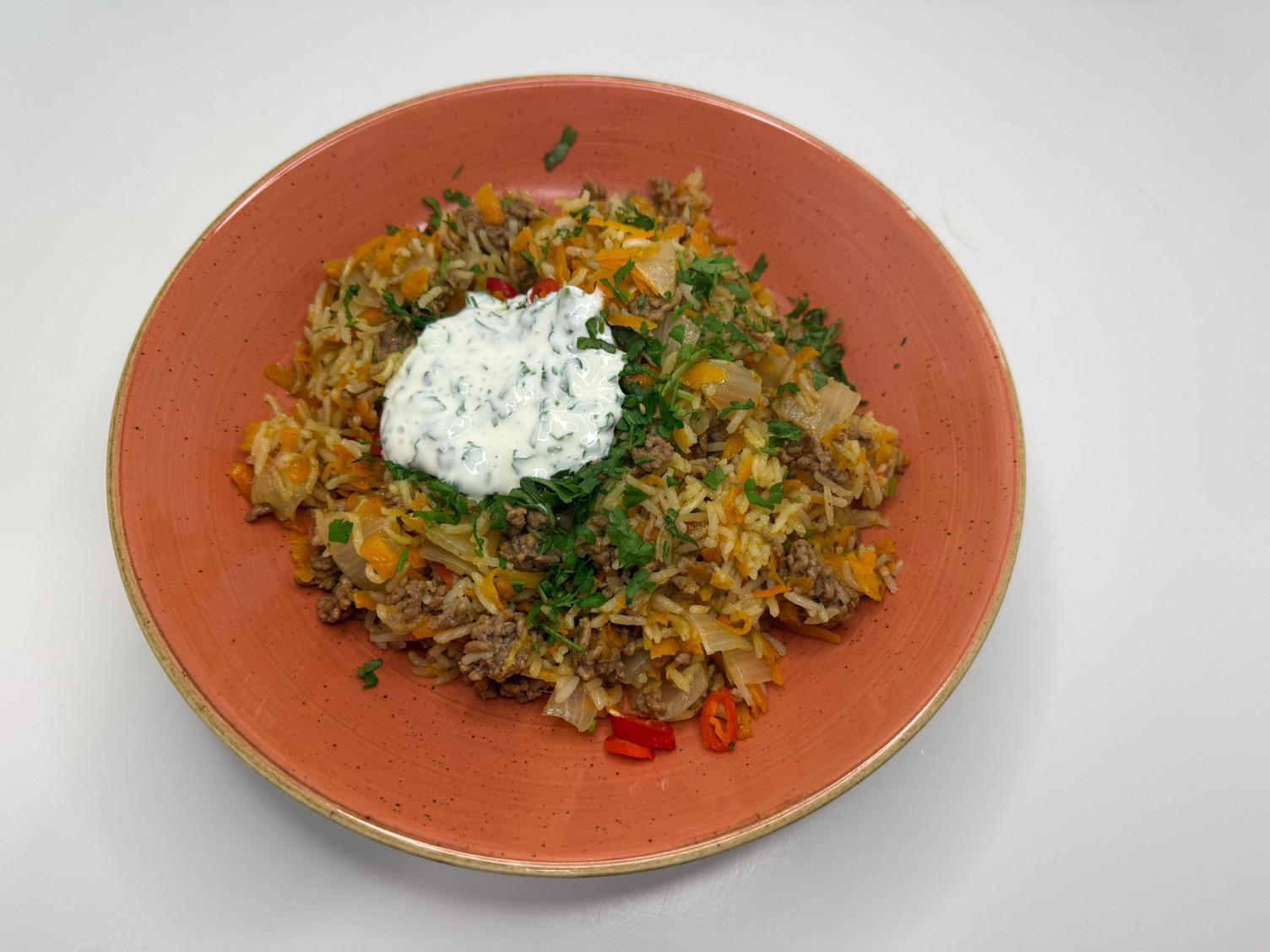 Plov! Uzbeki-Pilaw mit Hackfleisch von Weiderind