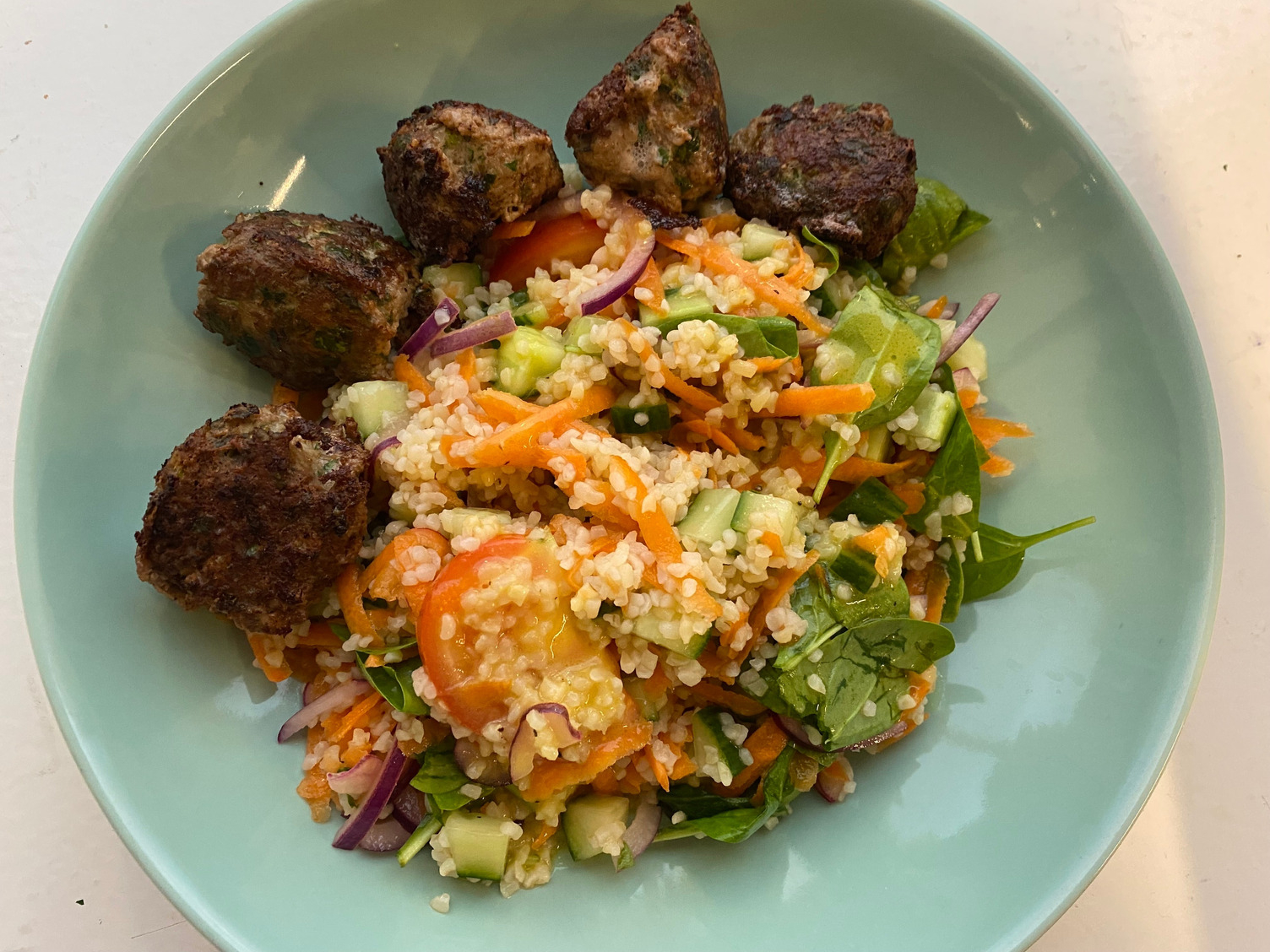 Spinach and cheese mixed mince koftas