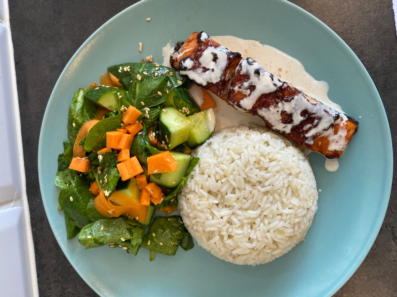 Teriyaki glazed trout