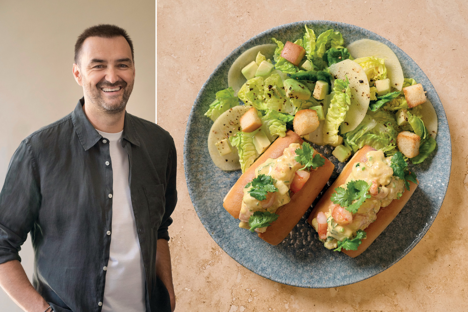 Crevettes sandwich-roll de Cyril Lignac