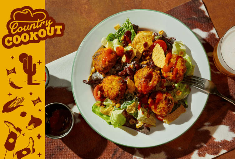 Prawns, Mozzarella-Cauli Bites & Southwest Bean Salad