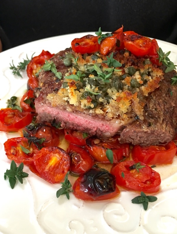 Garlic-Parmesan Buttered Steak and Linguine