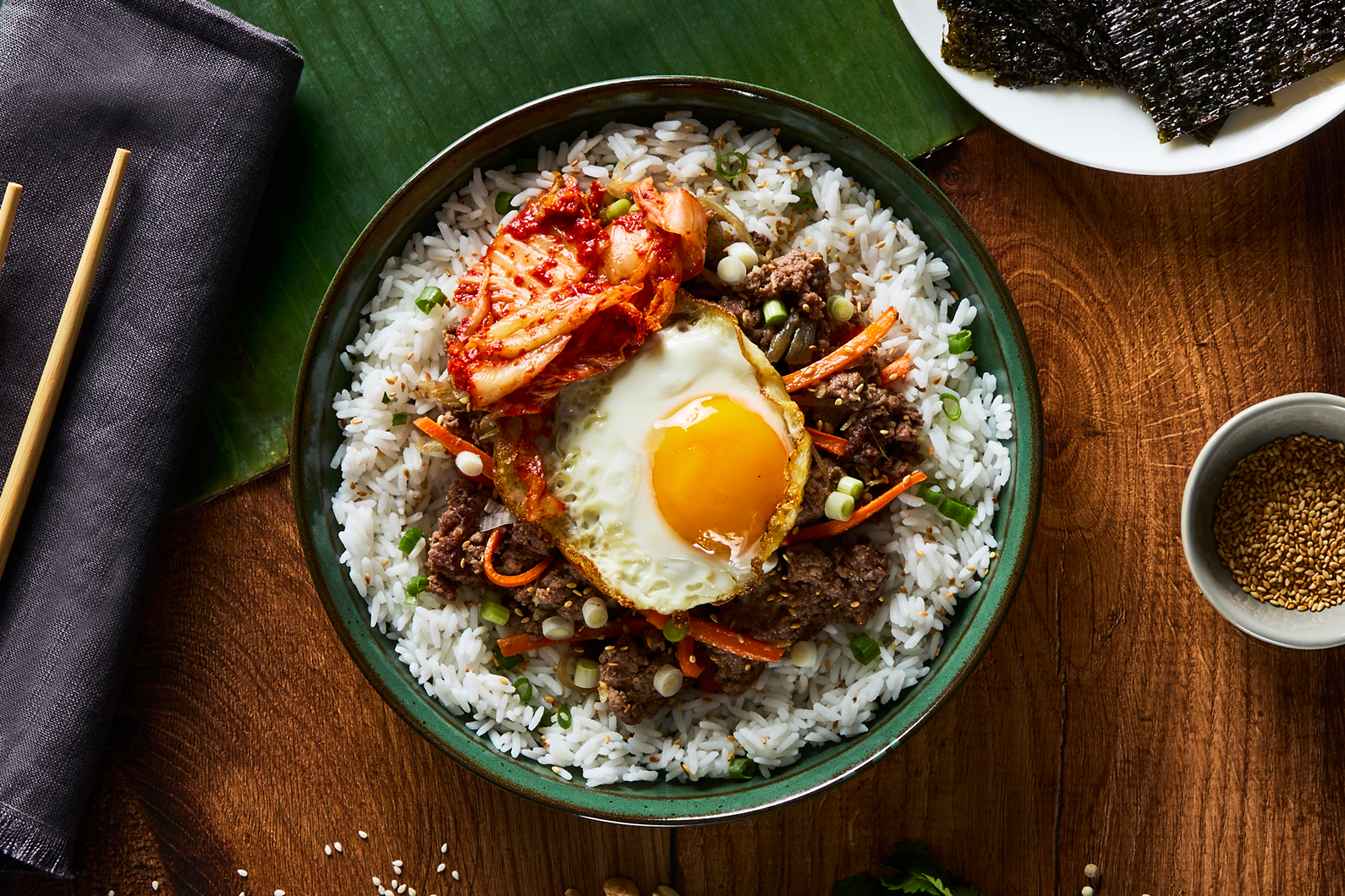 Korean Beef Bulgogi and Kimchi