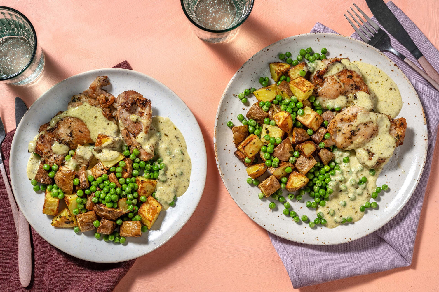 Chicken Thighs in Creamy Leek and Pesto Sauce