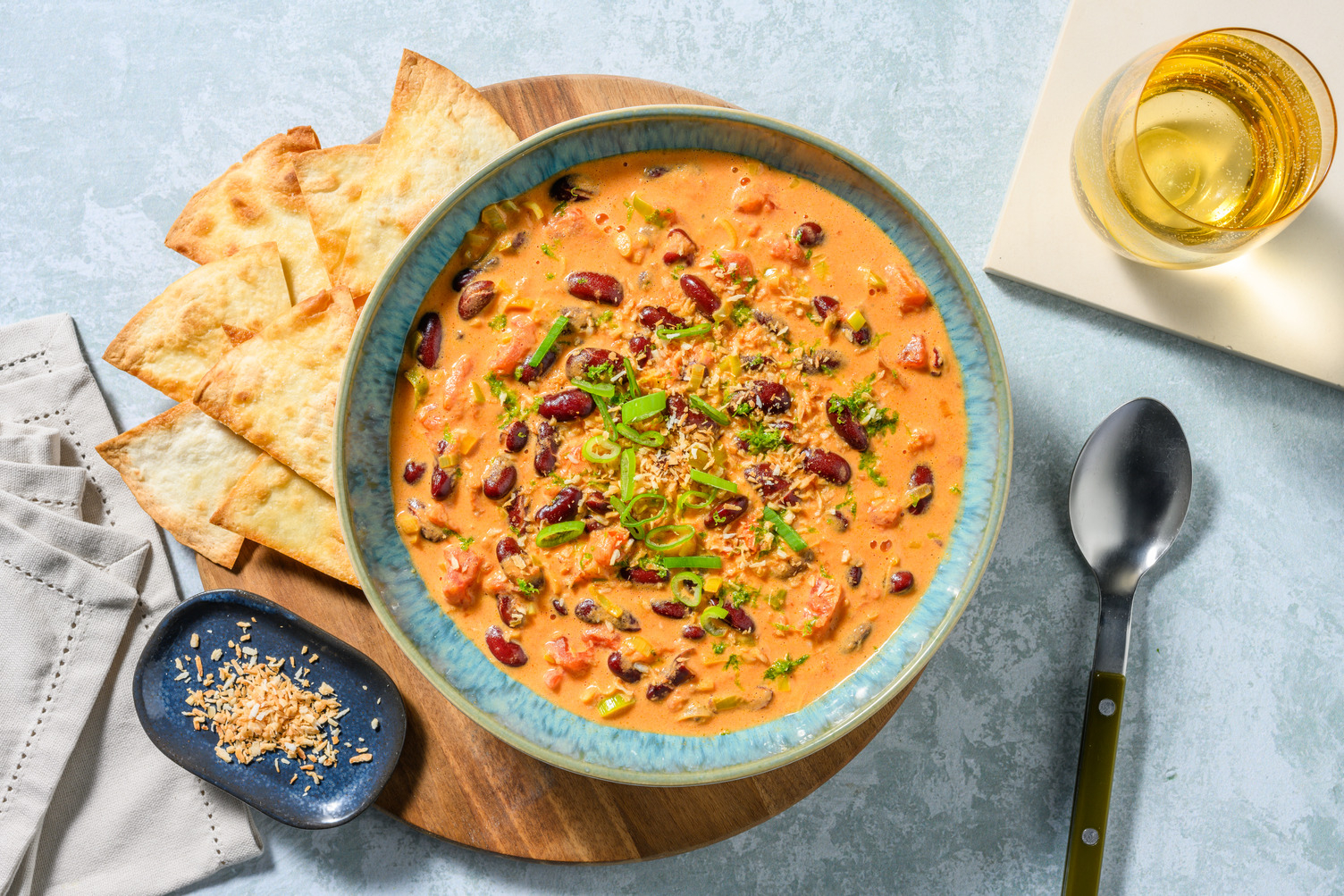 Südsee-Kokoscremesuppe mit Kidneybohnen