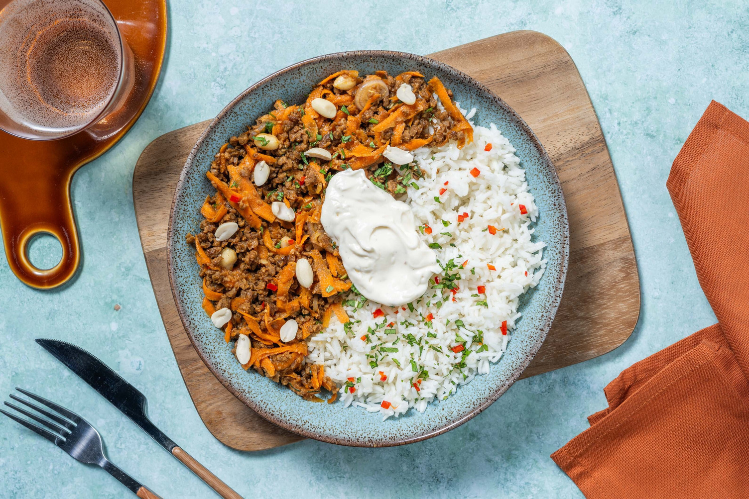 Thailändischer Laab! Rinderhack-Salat auf Reis
