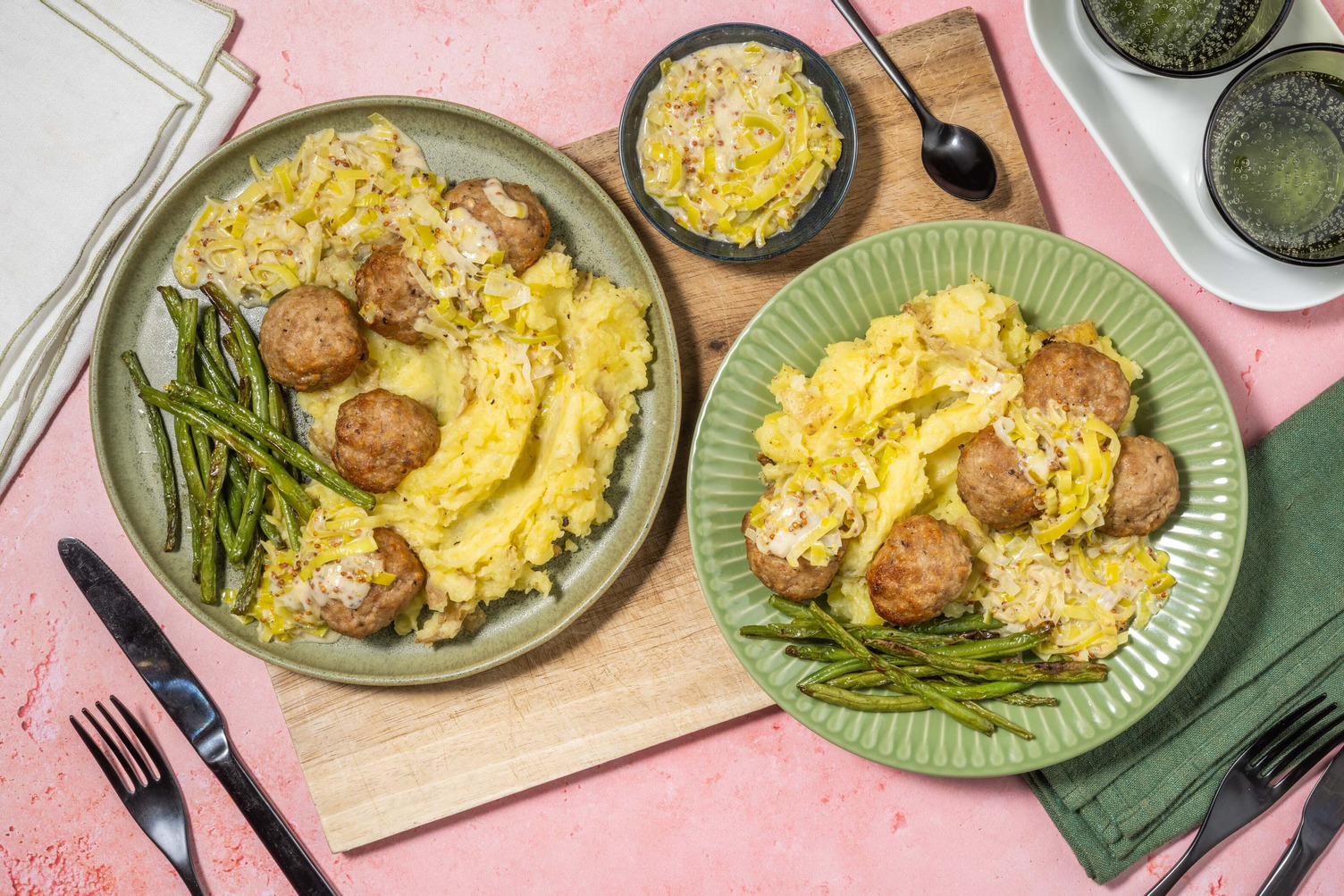Pork Meatballs in Creamy Leek and Mustard Sauce 