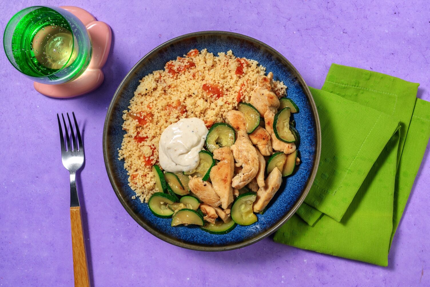 Hähnchen-Zucchini-Couscous & doppelt Hähnchen
