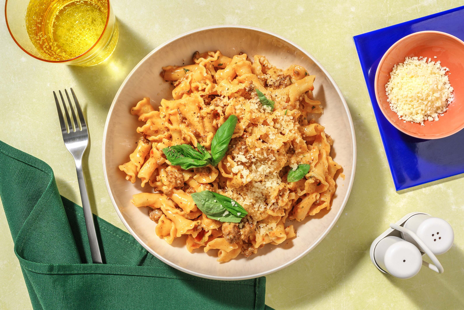 Tomatige Gigli-Pasta mit Rindshackfleisch