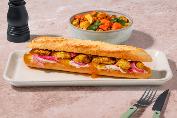 Indiskt kryddad kycklingmacka