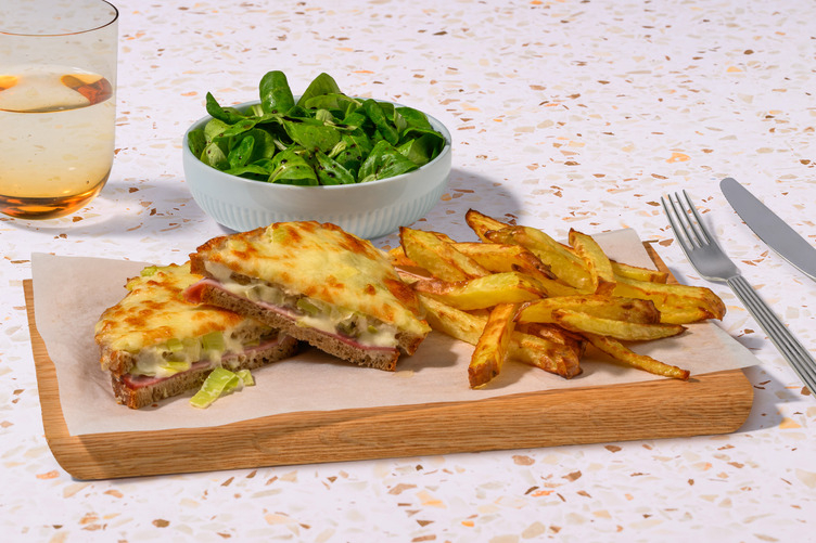 Double Bacon and Leek Croque Monsieur