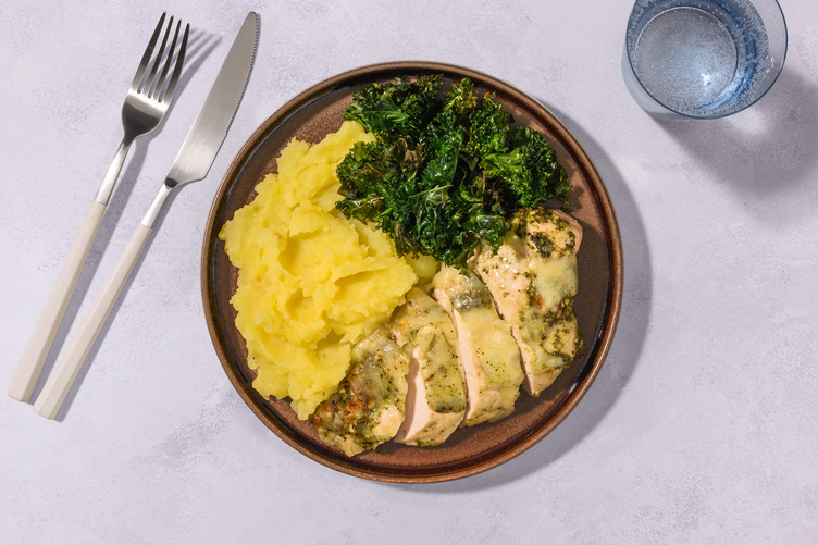 Cheesy Pesto Crusted Double Turkey