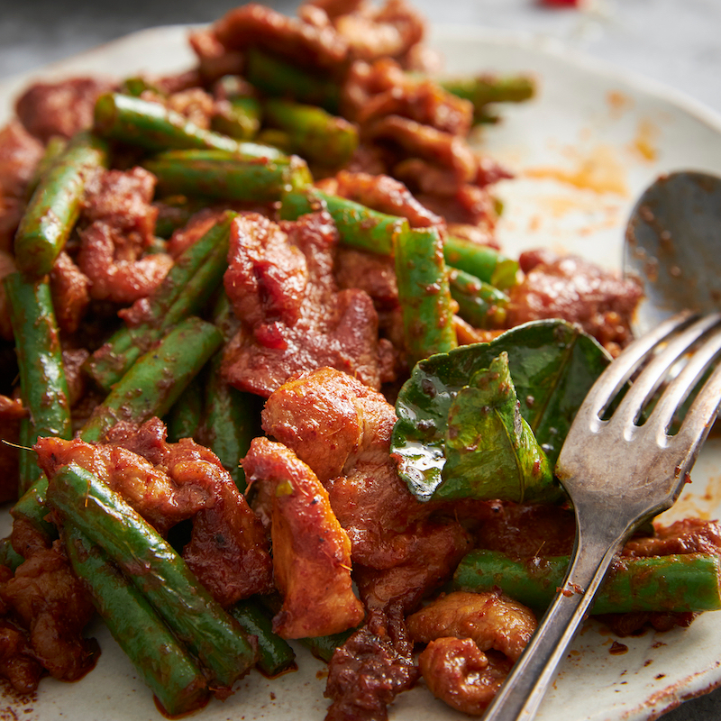 Red Curry Pork Stir-Fry (Pad Prik Gaeng Moo)