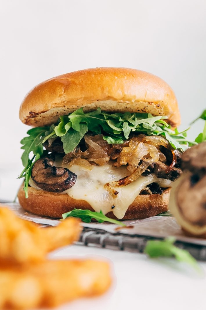 Double Stacked Monterey Mushroom Melt Burgers