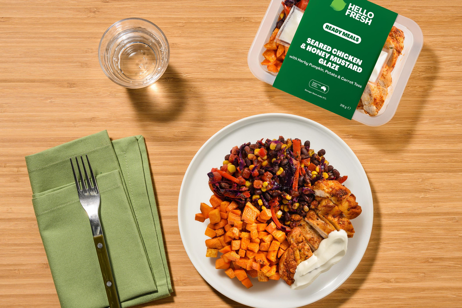 Seared Chicken & Honey Mustard Glaze with Herby Pumpkin, Potato & Carrot Toss