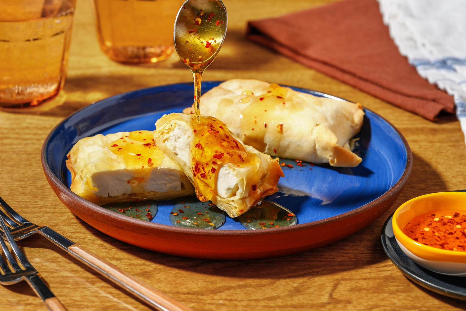 Baked Filo Wrapped Greek Style Cheese