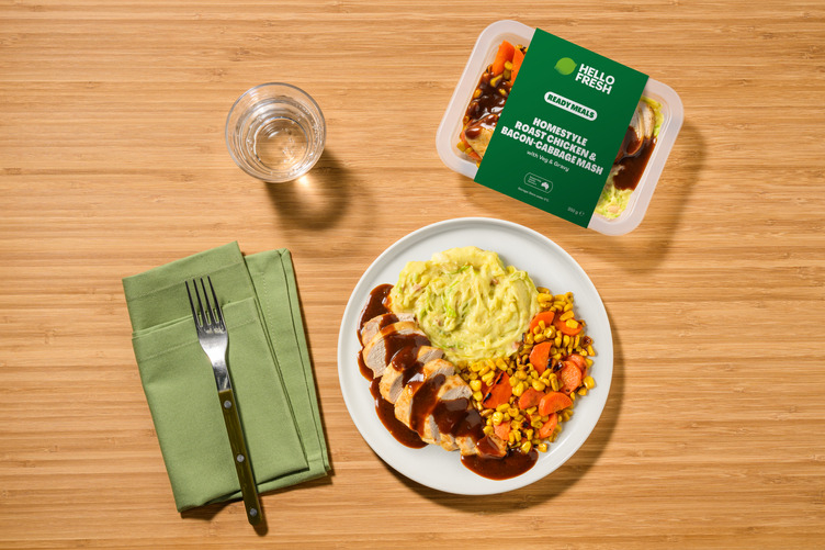 Homestyle Roast Chicken & Bacon-Cabbage Mash 