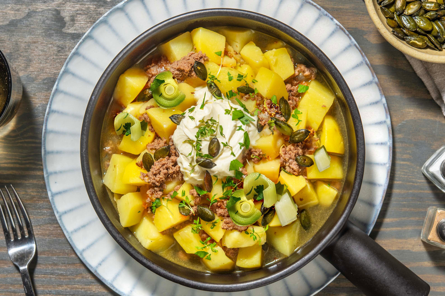 Rheinischer Porree-Rinderhack-Eintopf