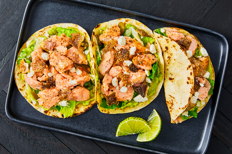 Green Goddess-Inspired Double Salmon Tacos