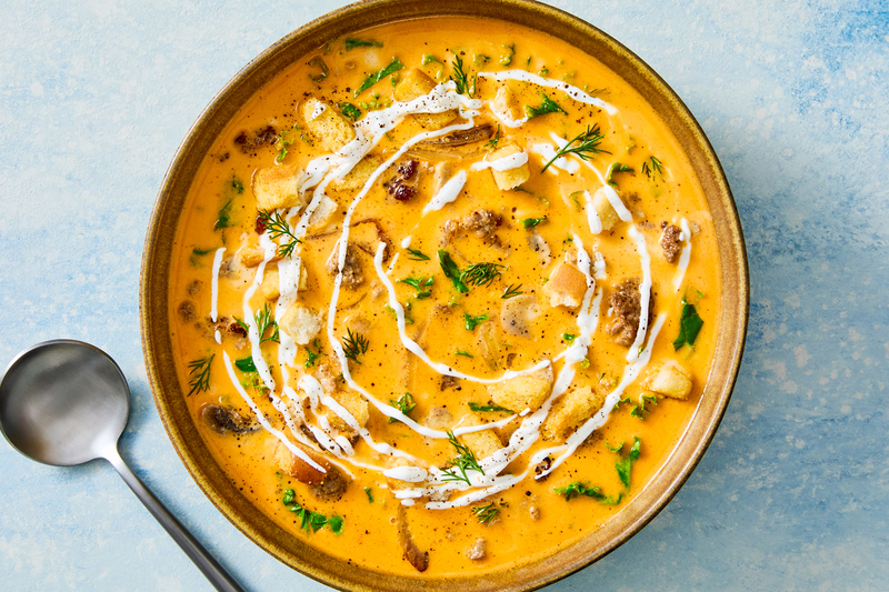 SuperQuick Creamy Turkey and Mushroom Soup