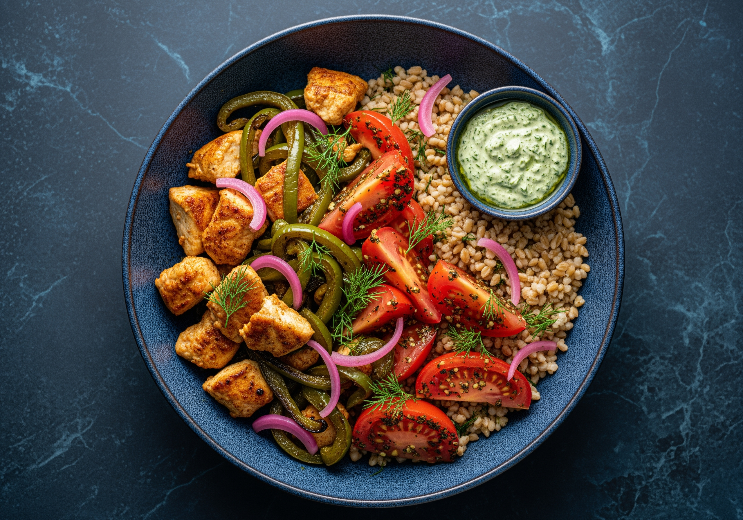 Shawarma-Spiced Shrimp & Farro Bowls