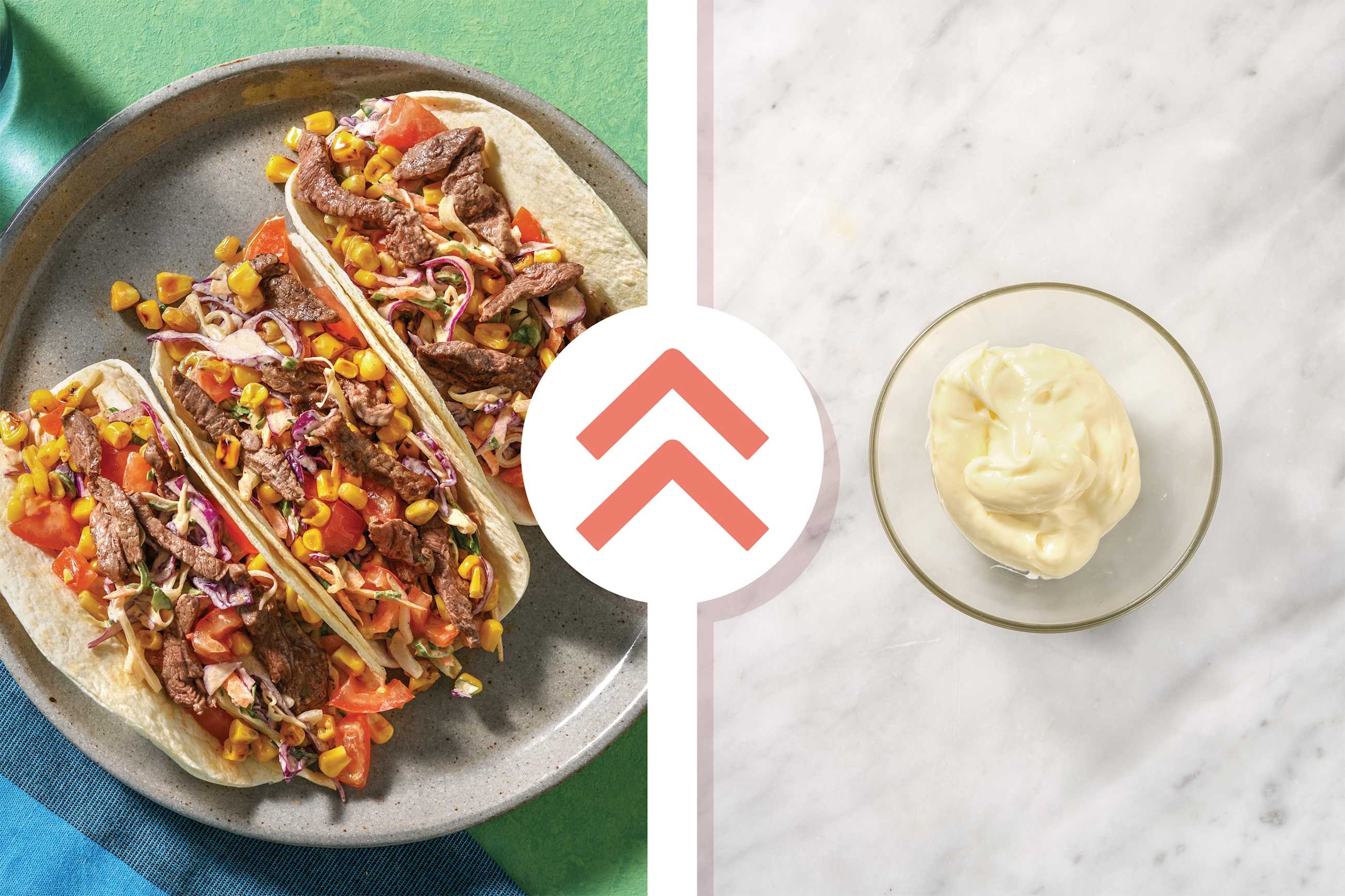 All-American Beef Tacos & Plant-Based Aioli Slaw