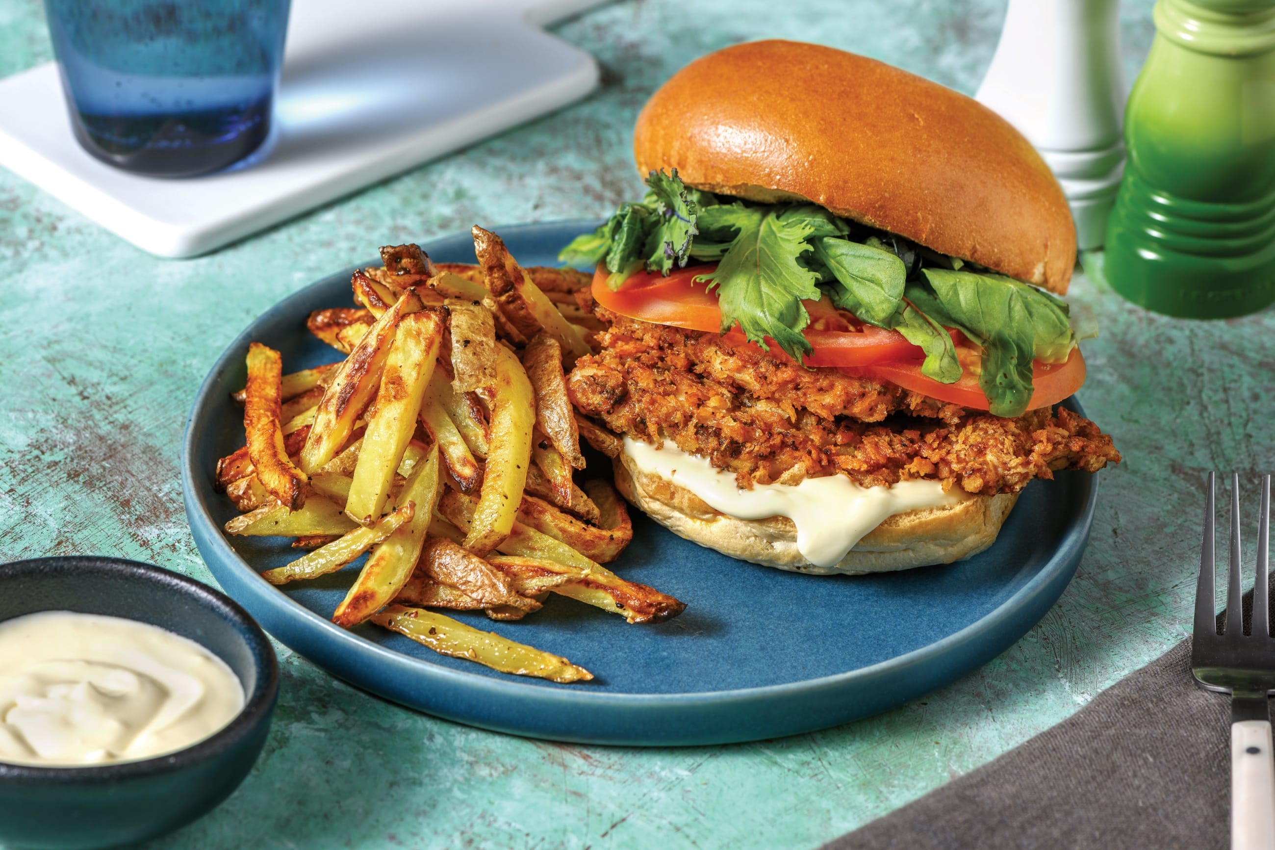 All-American Crumbed Halloumi Burger