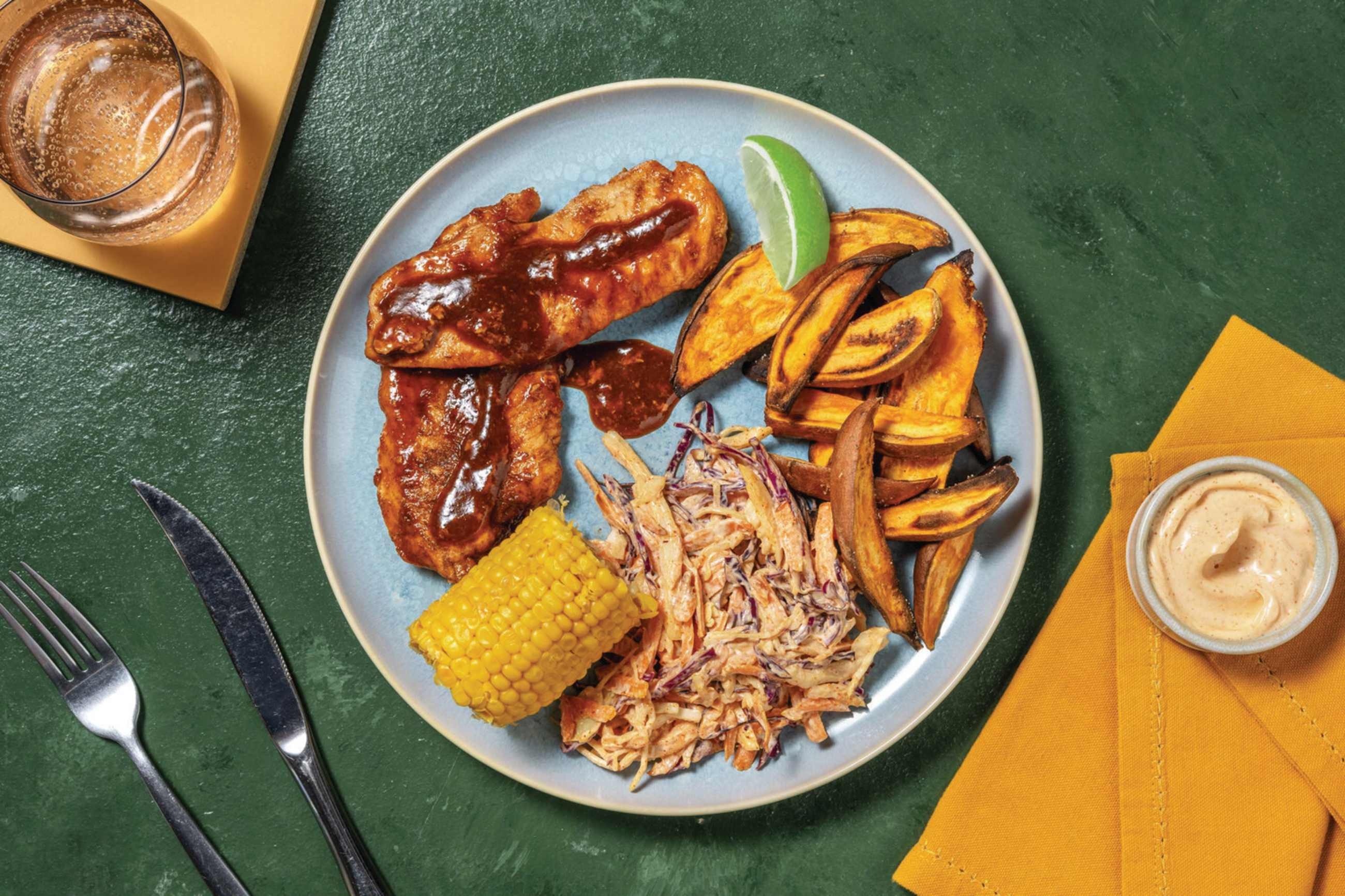 Spiced BBQ Chicken & Sweet Potato Wedges