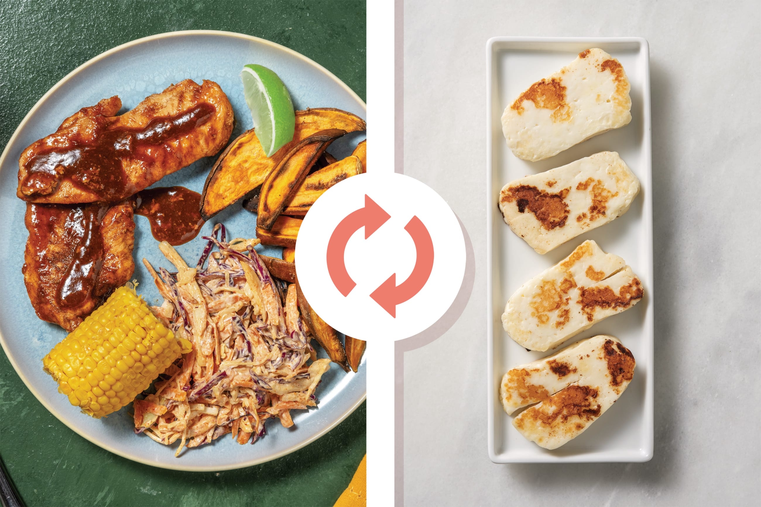 Spiced BBQ Haloumi & Sweet Potato Wedges