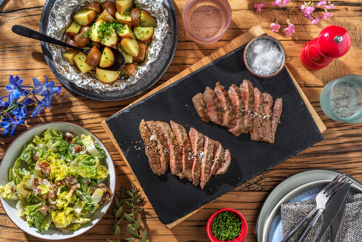 Steak fumé au bois de pommier