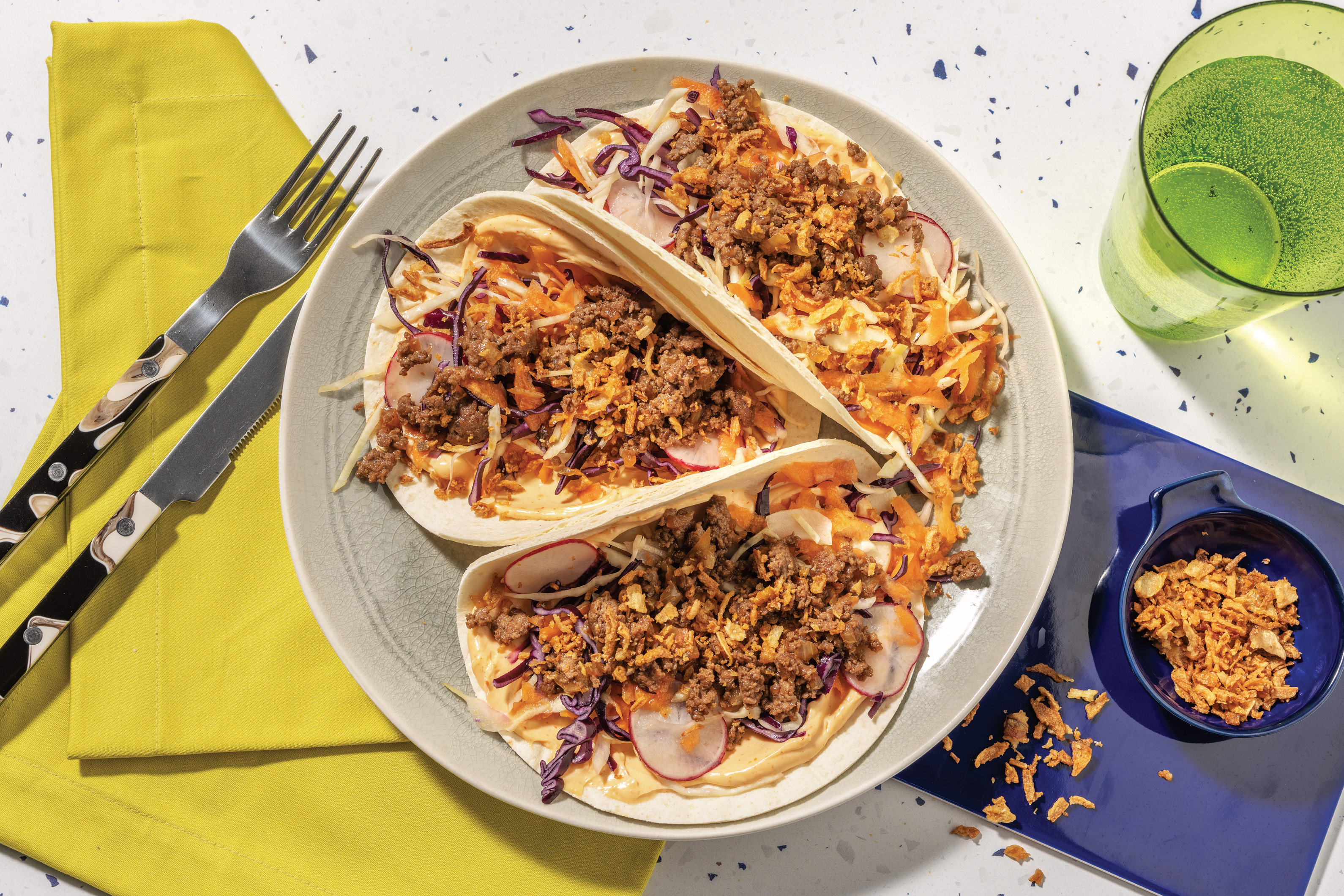 Asian Pork Tacos & Radish Slaw