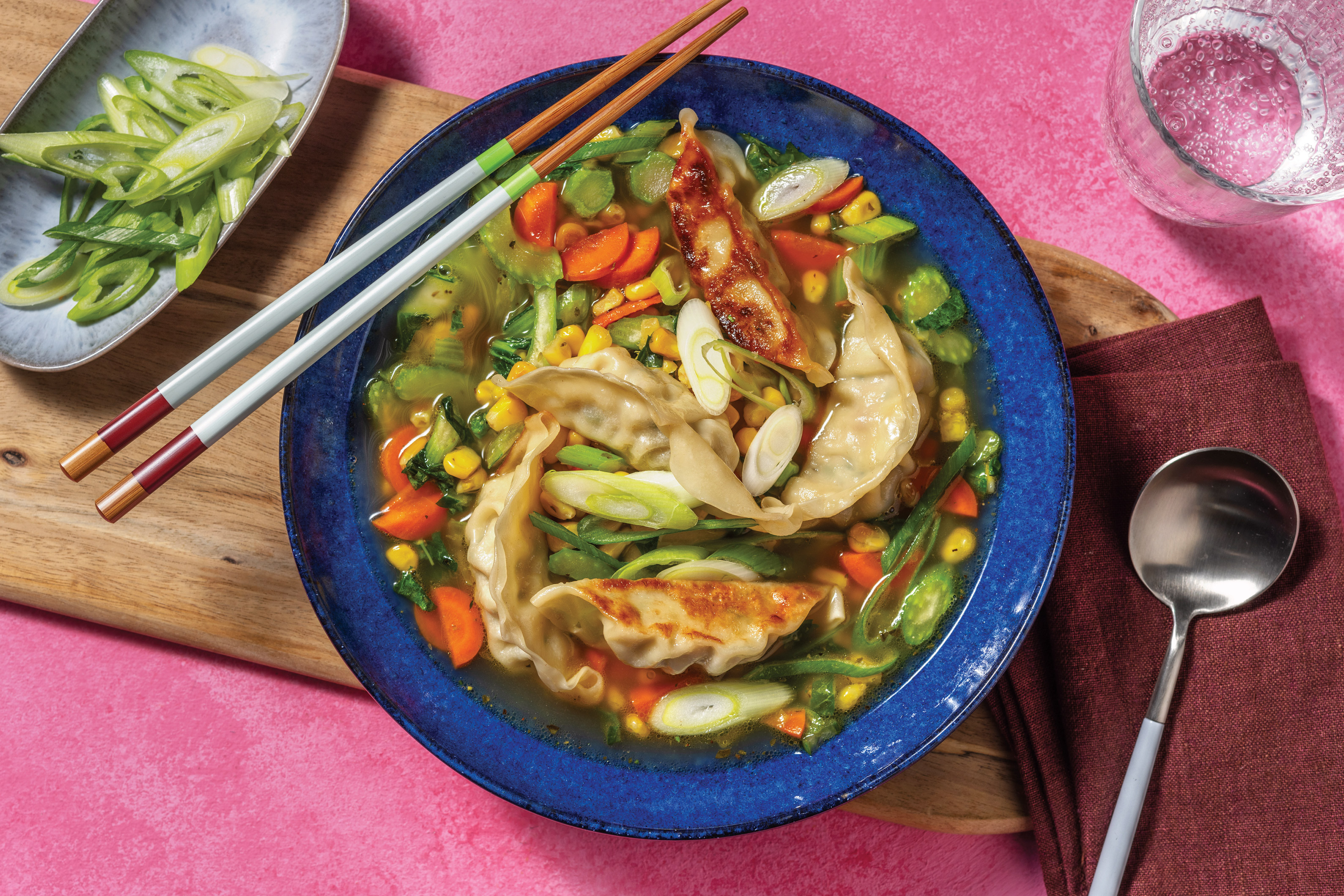 Asian Edamame Veggie Dumpling Broth