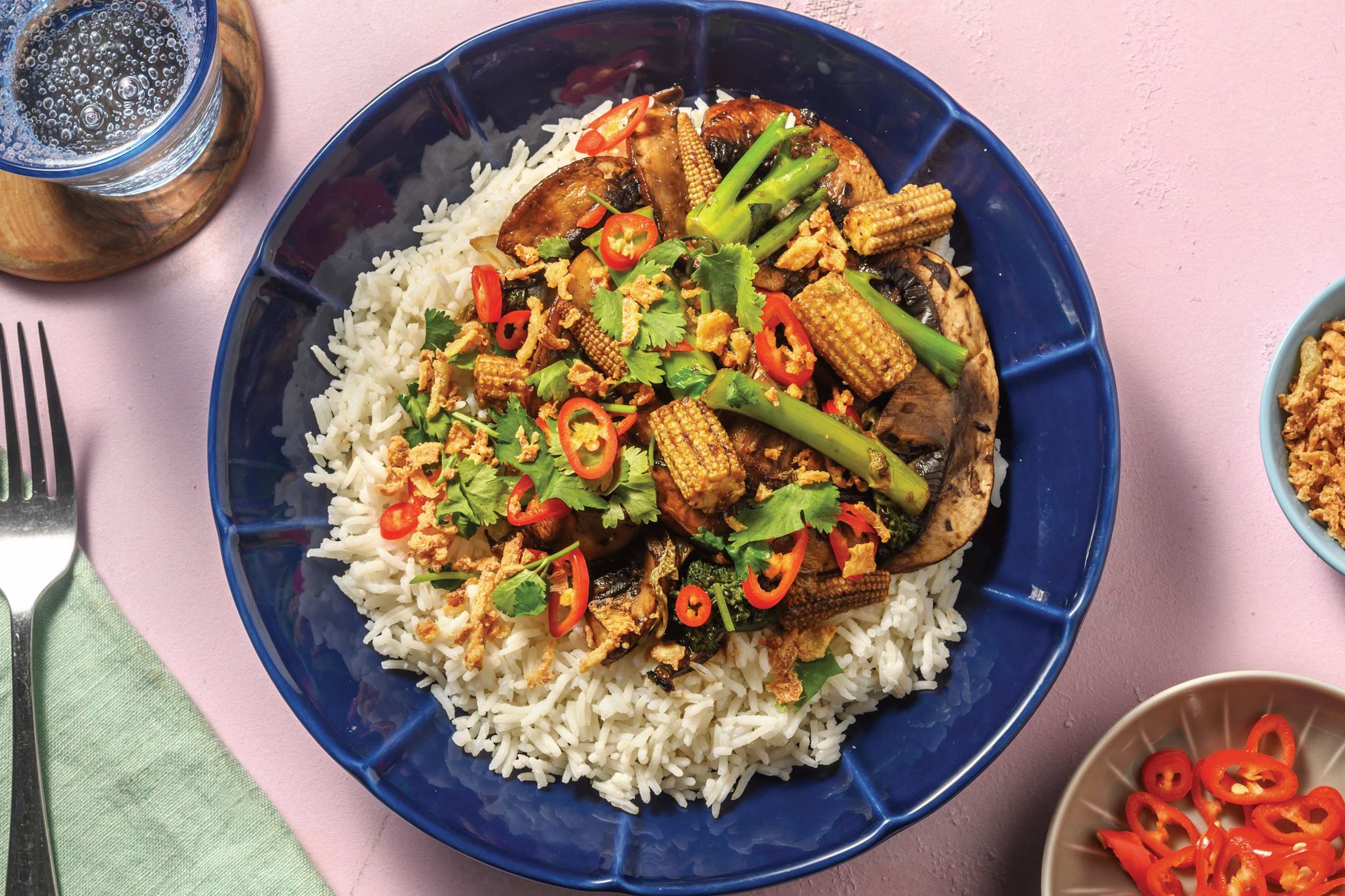 Asian Mushroom & Baby Corn Stir-Fry